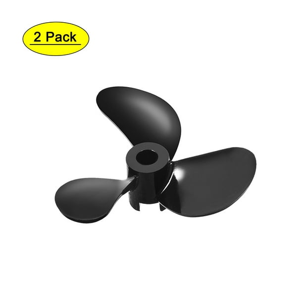 3 Pairs uxcell RC Boat Propeller 3mm Shaft 3 Vanes 32mm 1.4 P/D Fan Shape Pastic Black CW CCW Rotating Propeller Props for RC Boat 